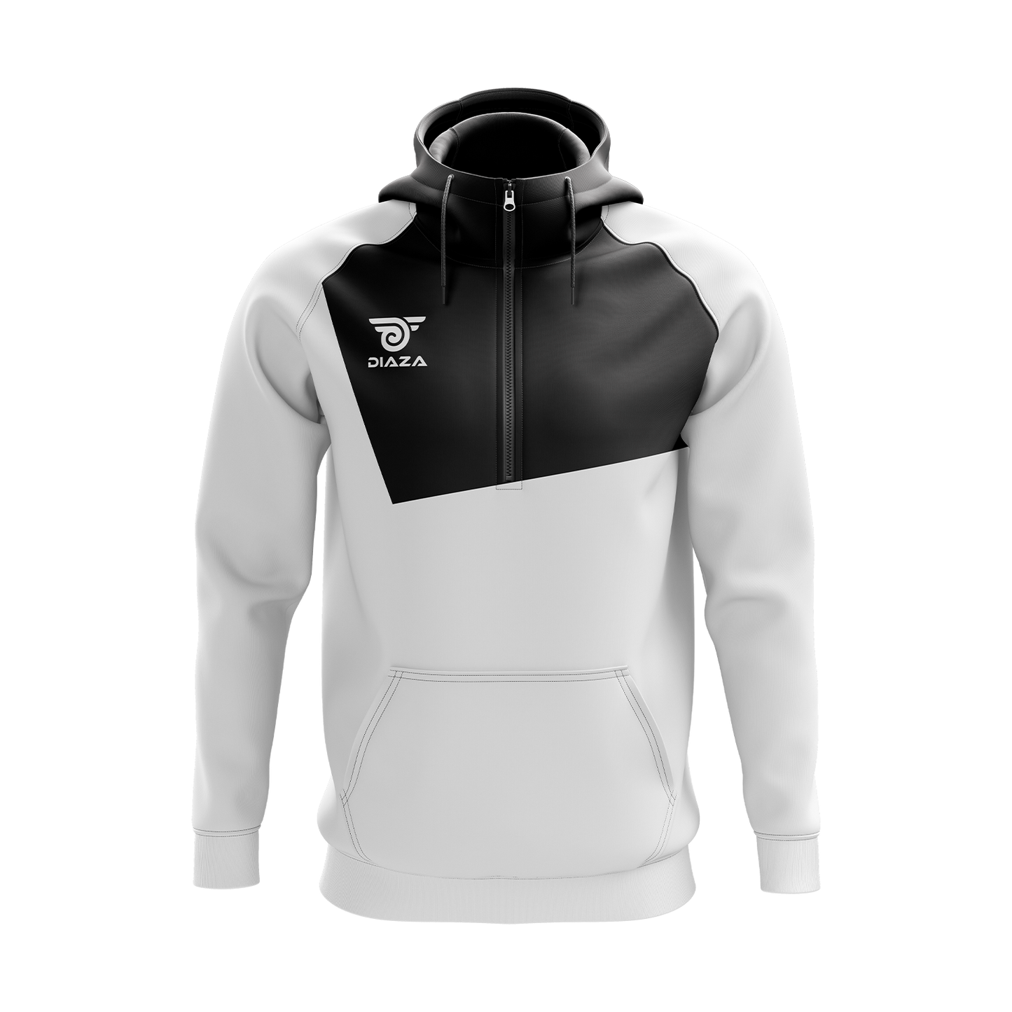 3/4 ZIP UP JACKET WITH HOODIE FROSTLINE WHITE