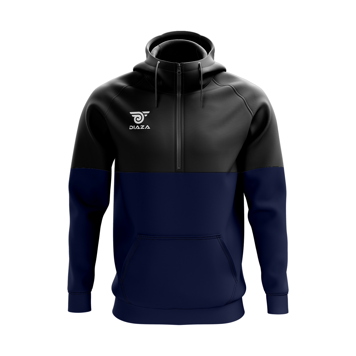 3/4 ZIP UP JACKET WITH HOODIE MOMENTUM BLUE
