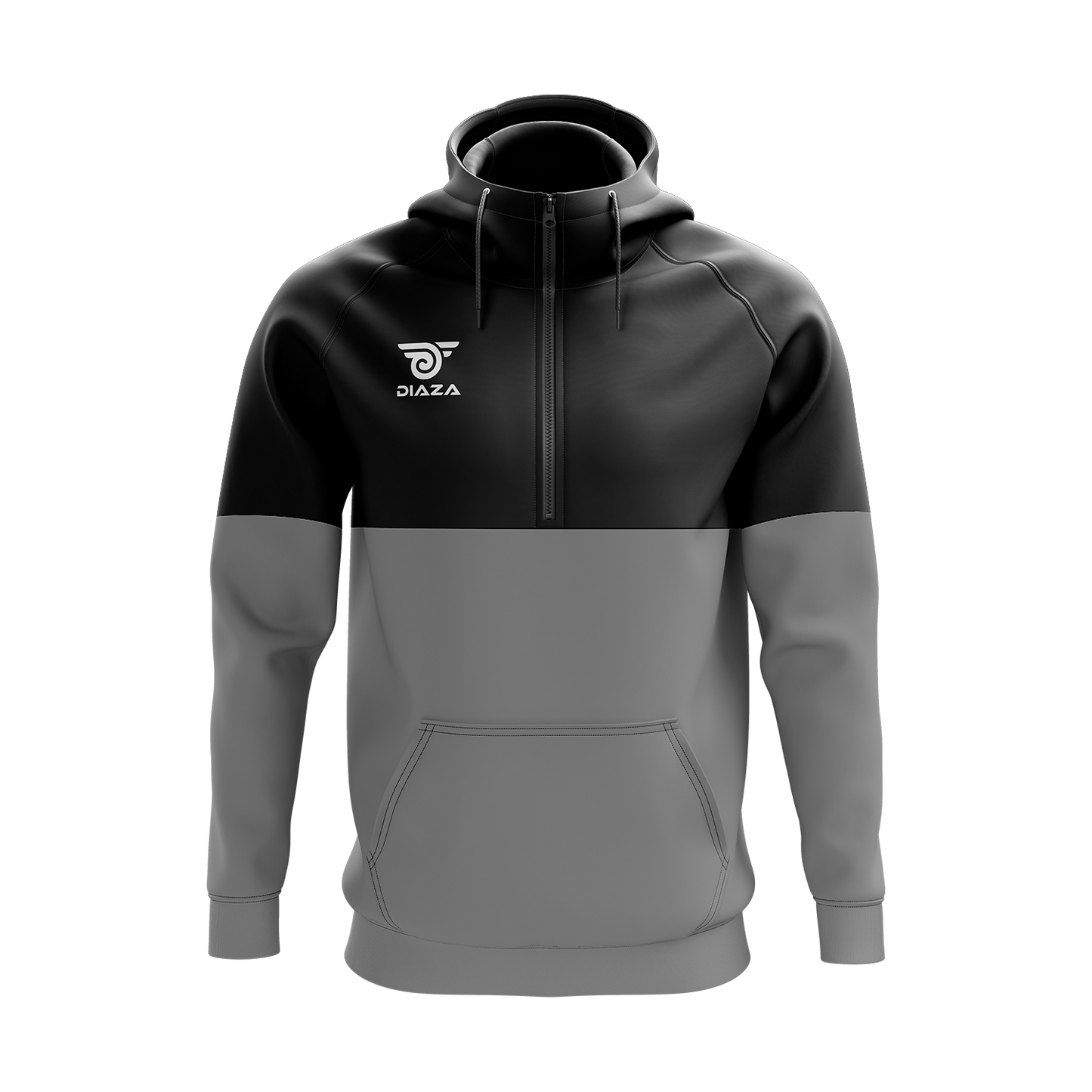3/4 ZIP UP JACKET WITH HOODIE MOMENTUM GREY