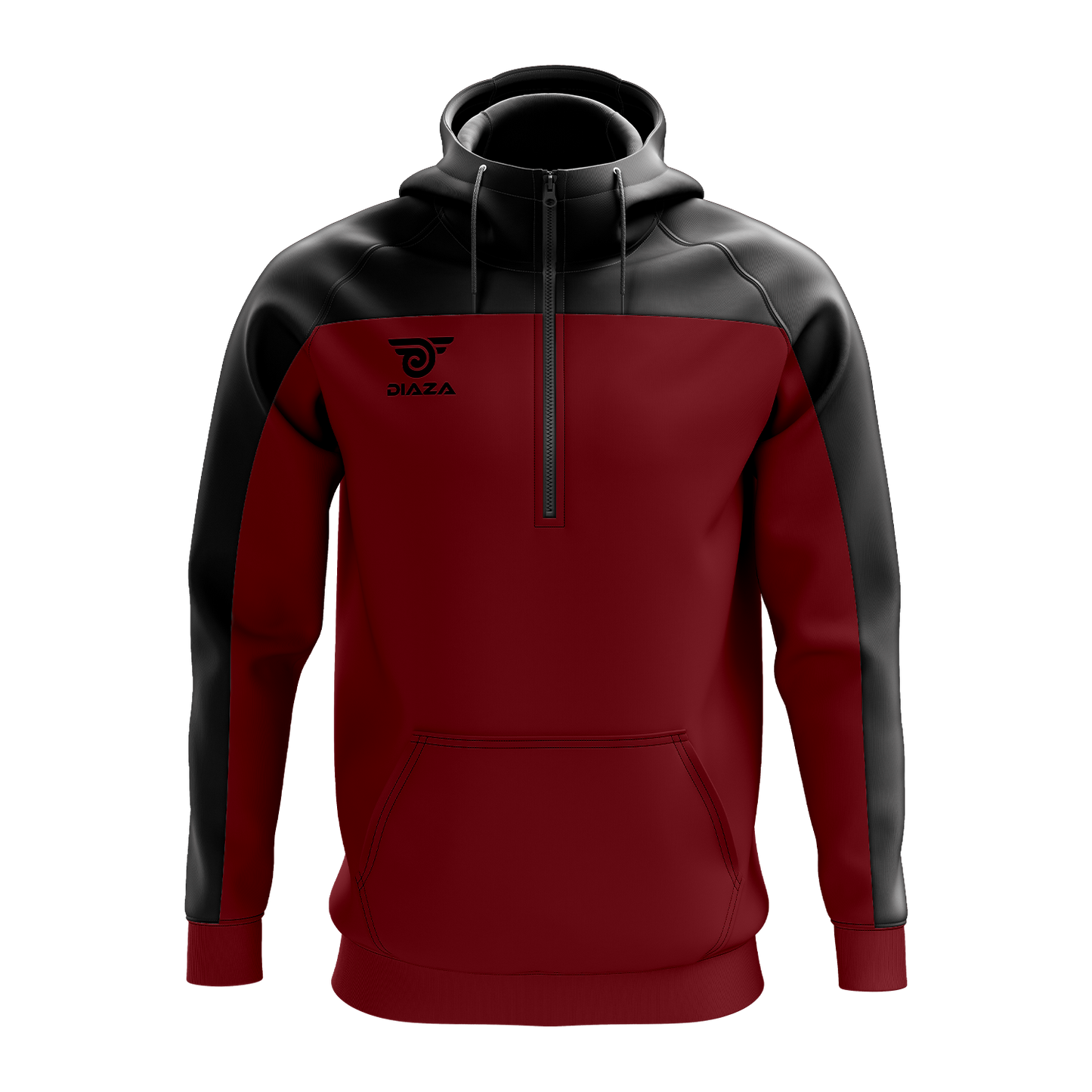 3/4 ZIP UP JACKET WITH HOODIE ZONE RED