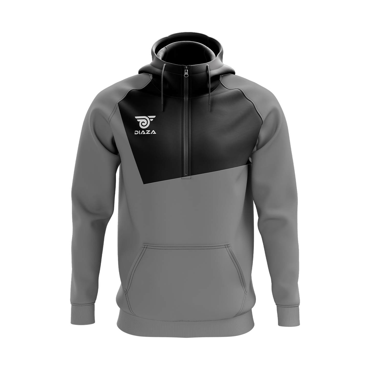 3/4 ZIP UP JACKET WITH HOODIE FROSTLINE GREY