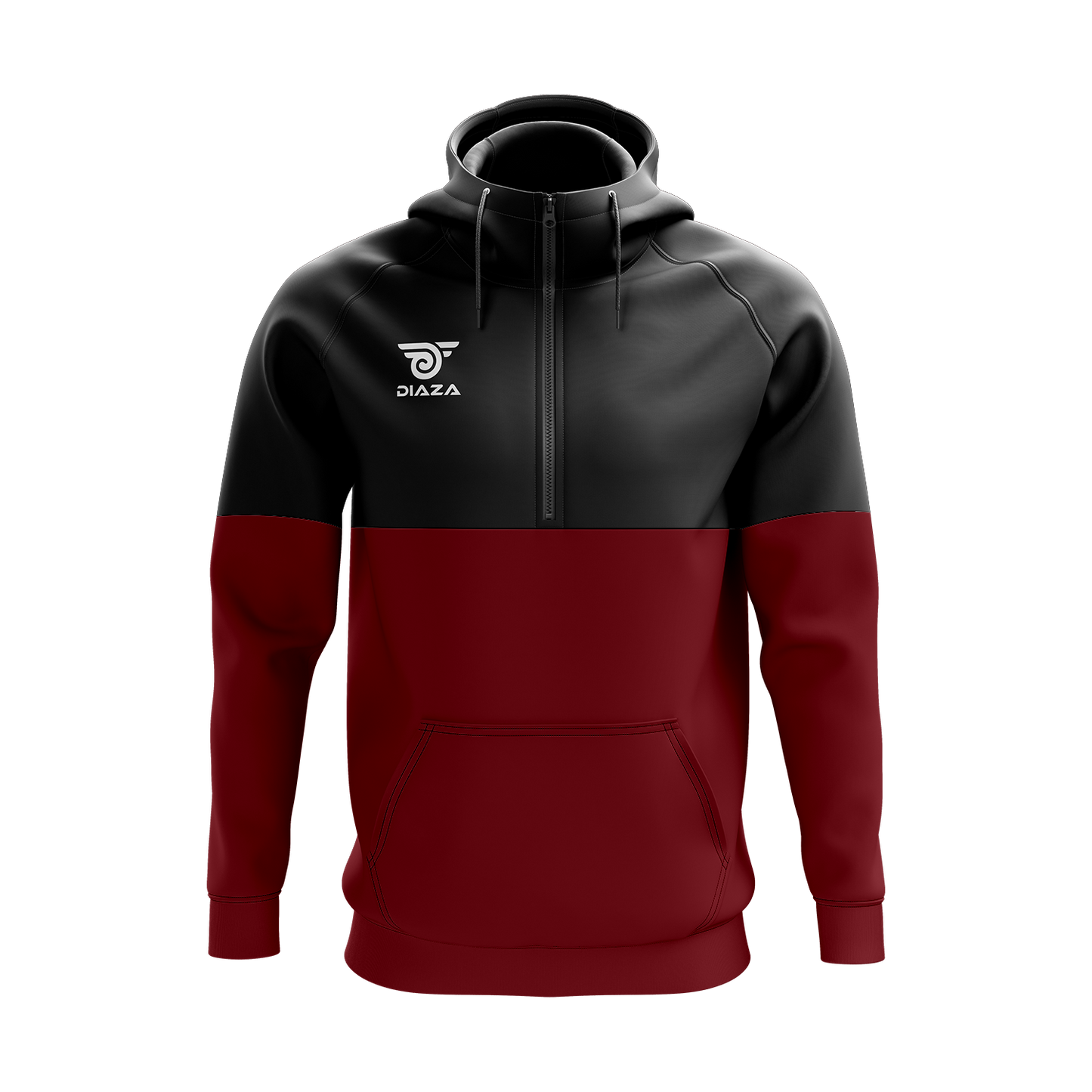 3/4 ZIP UP JACKET WITH HOODIE MOMENTUM RED