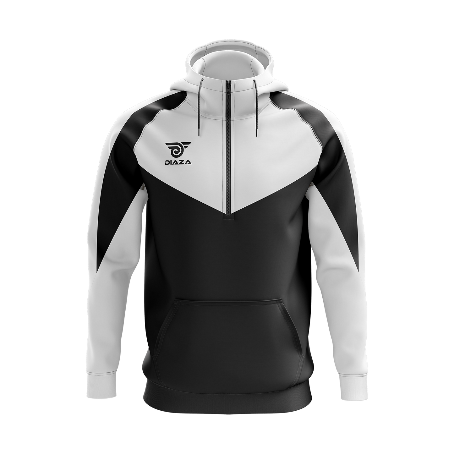 3/4 ZIP UP JACKET WITH HOODIE LAVA WHITE