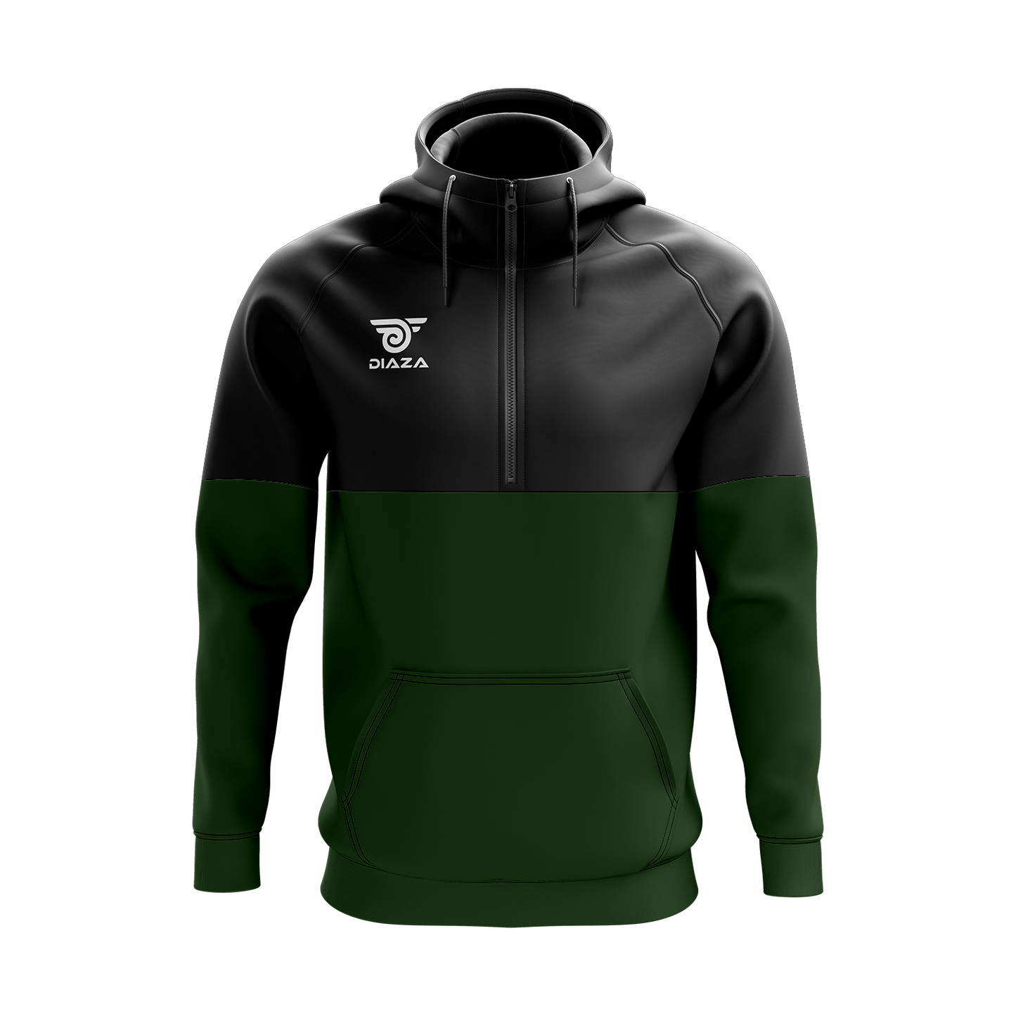 3/4 ZIP UP JACKET WITH HOODIE MOMENTUM GREEN