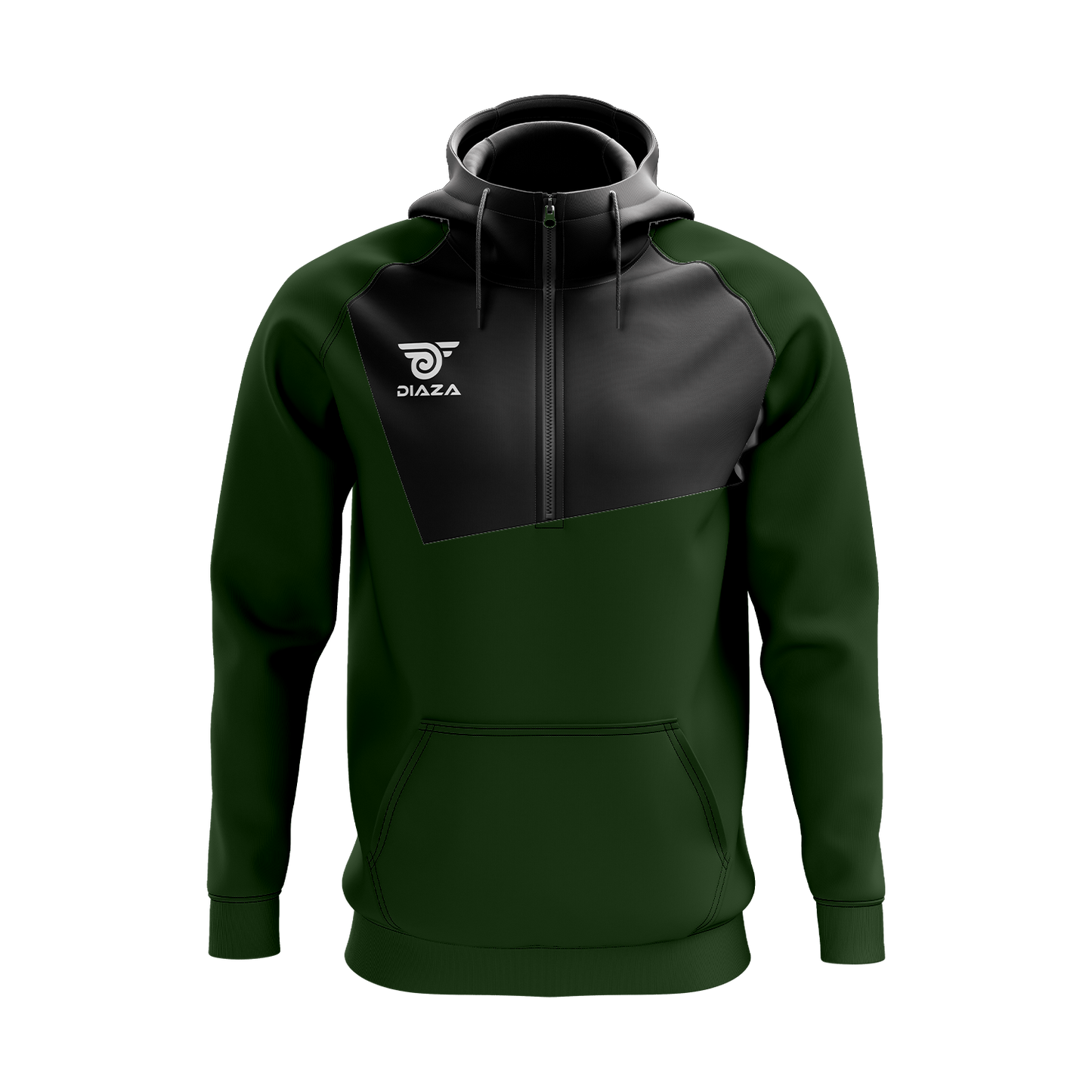 3/4 ZIP UP JACKET WITH HOODIE FROSTLINE GREEN