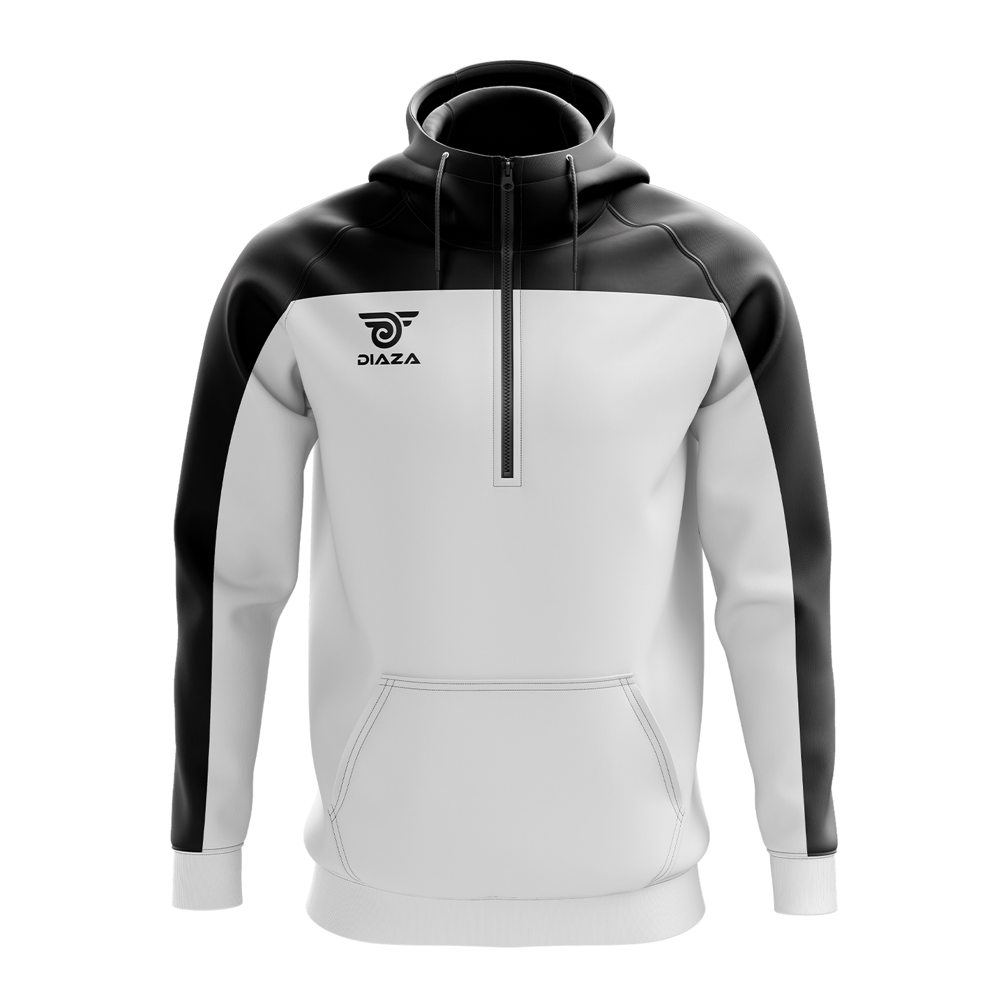 3/4 ZIP UP JACKET WITH HOODIE ZONE WHITE