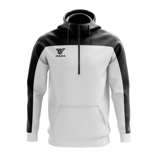 3/4 ZIP UP JACKET WITH HOODIE ZONE WHITE