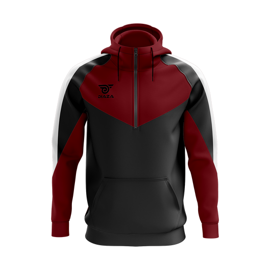 3/4 ZIP UP JACKET WITH HOODIE LAVA RED