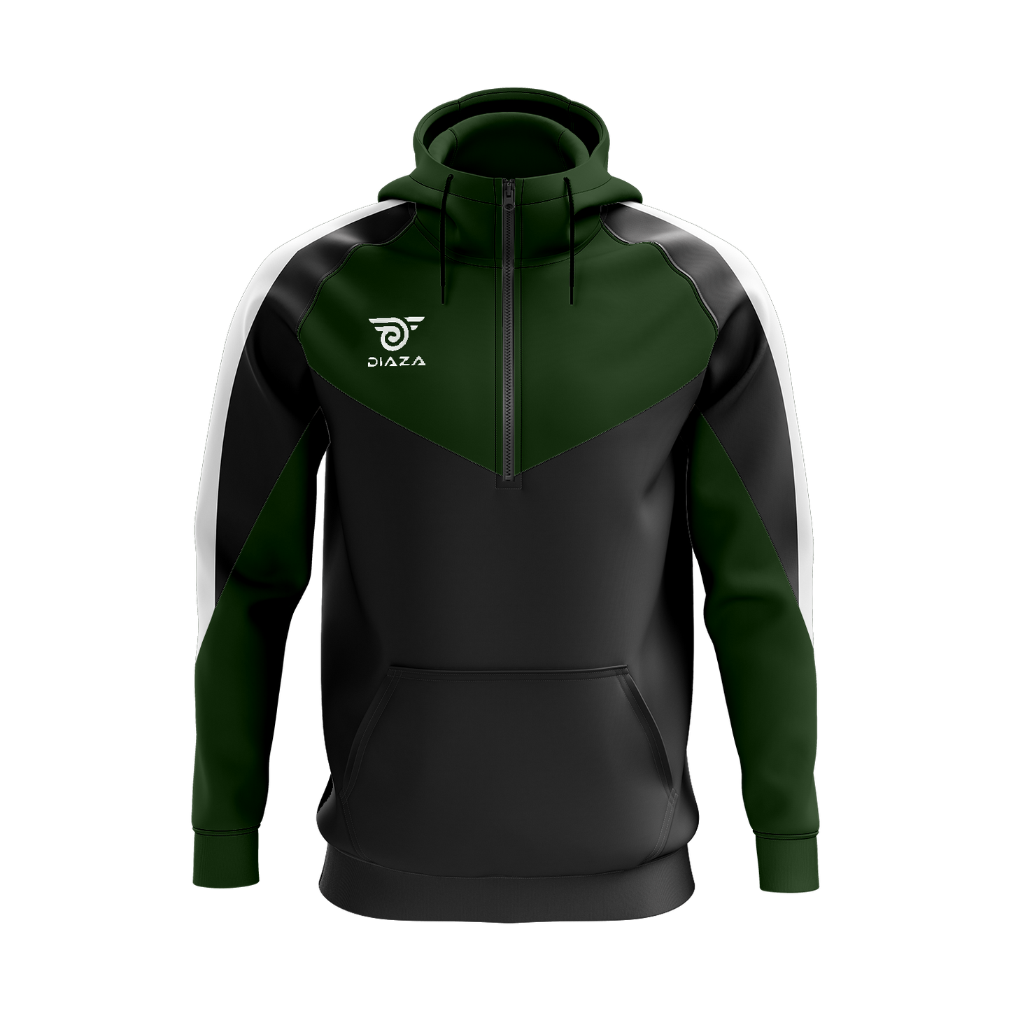 3/4 ZIP UP JACKET WITH HOODIE LAVA GREEN