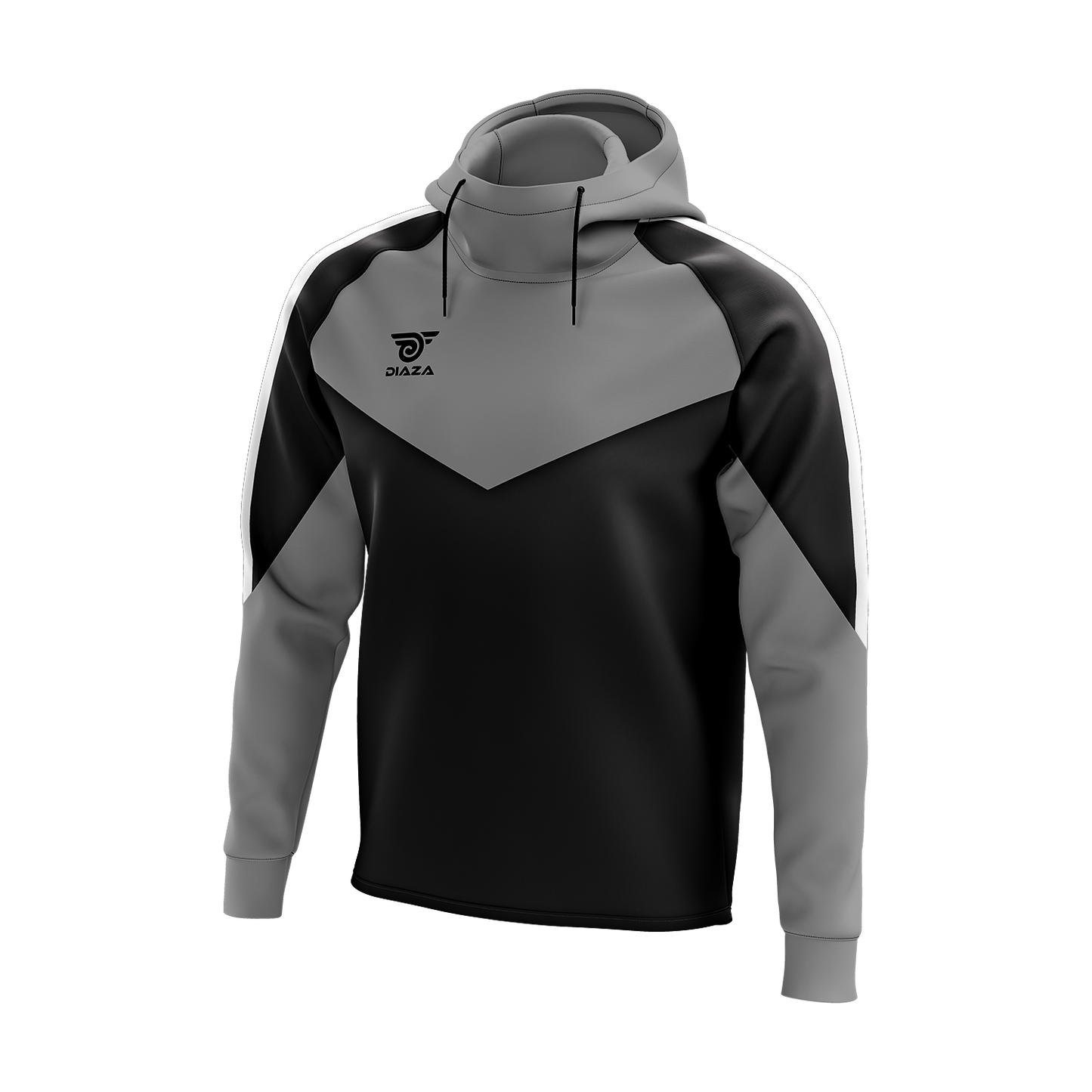 HIGH NECK HOODIE LAVA GREY