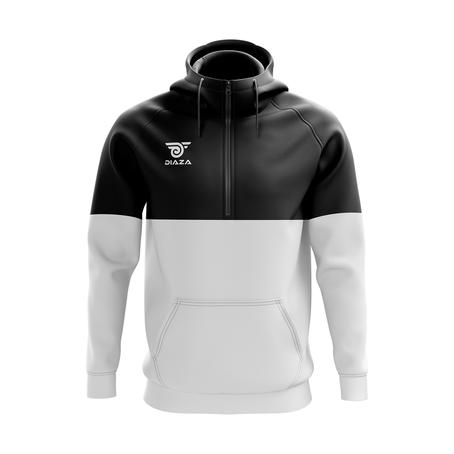 3/4 ZIP UP JACKET WITH HOODIE MOMENTUM WHITE