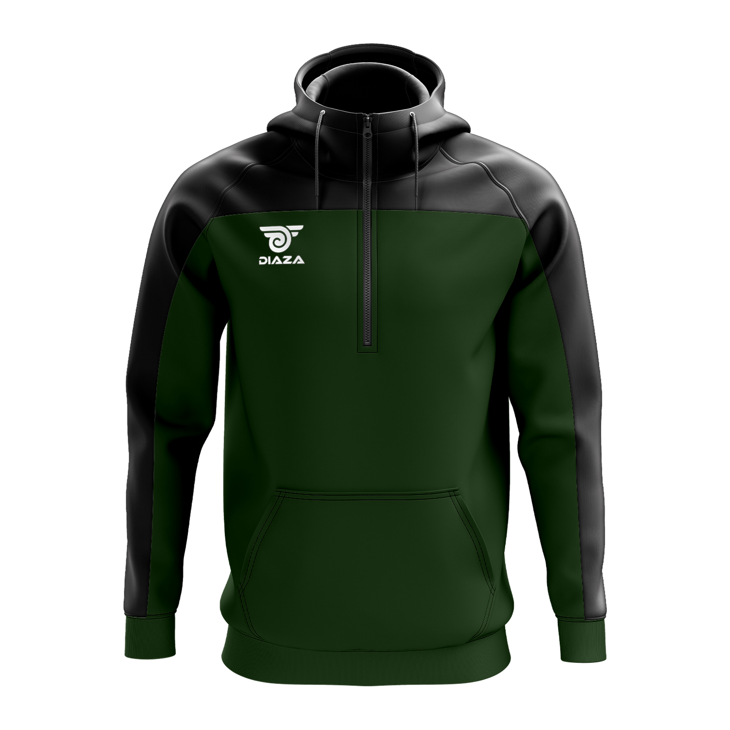3/4 ZIP UP JACKET WITH HOODIE ZONE GREEN