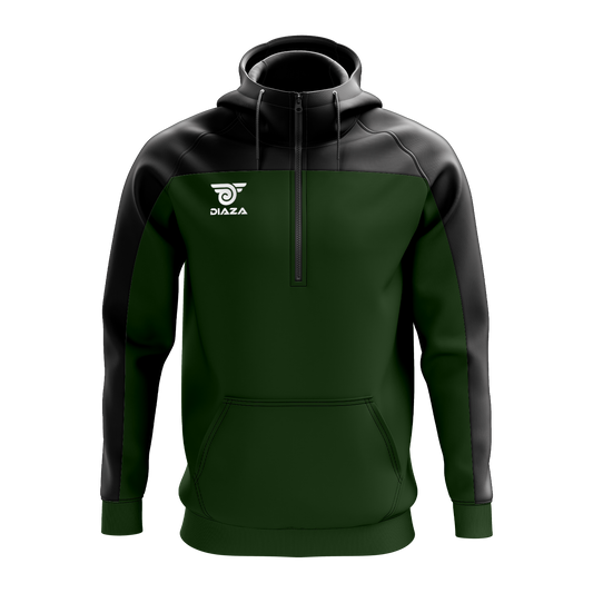 3/4 ZIP UP JACKET WITH HOODIE ZONE GREEN