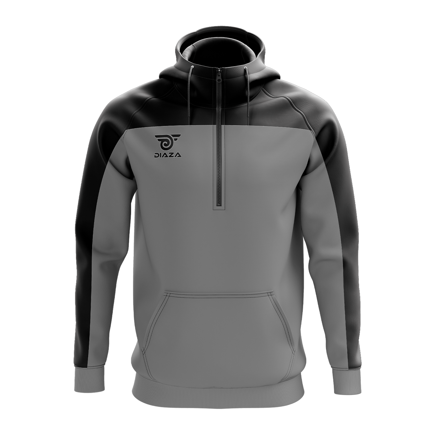 3/4 ZIP UP JACKET WITH HOODIE ZONE GREY