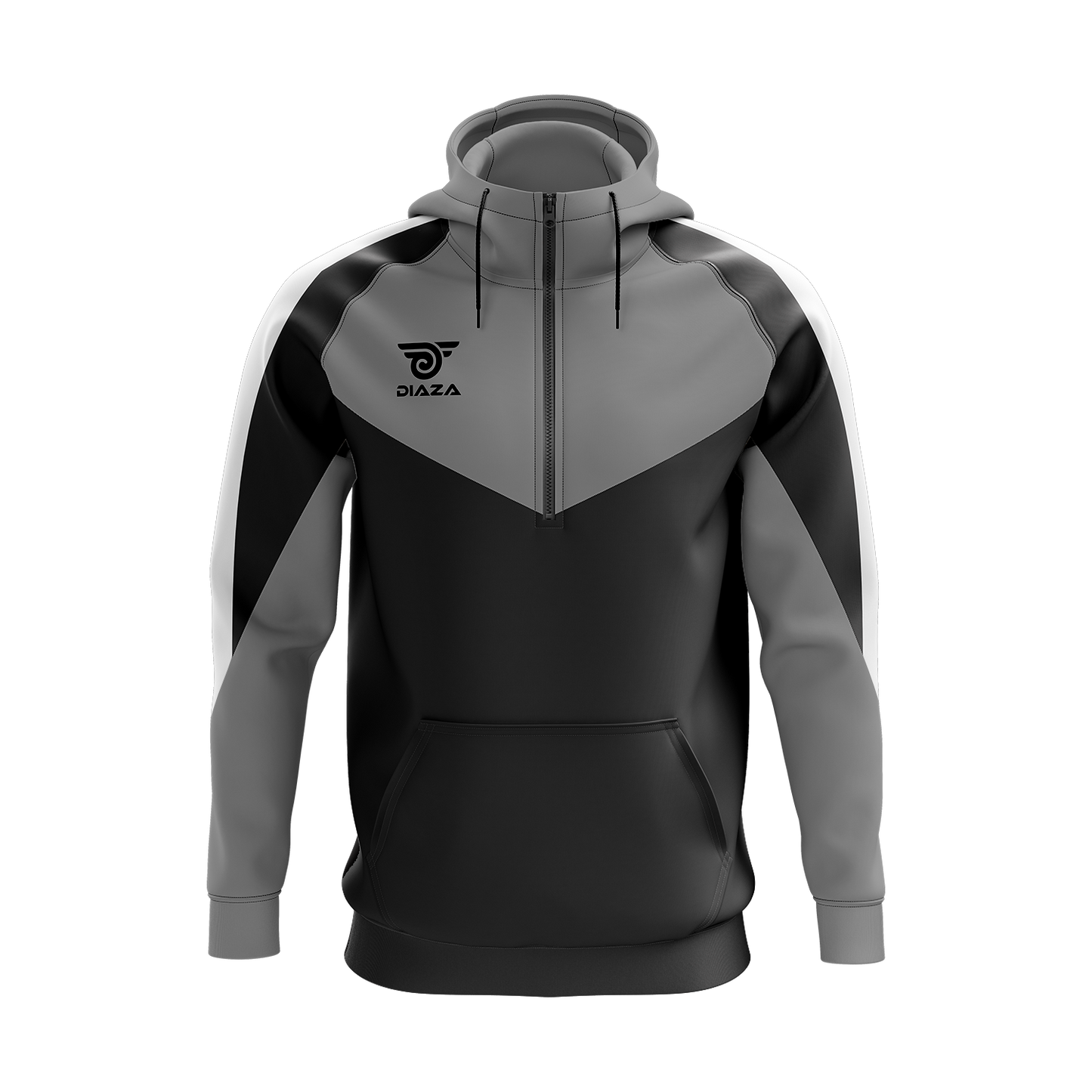 3/4 ZIP UP JACKET WITH HOODIE LAVA GREY